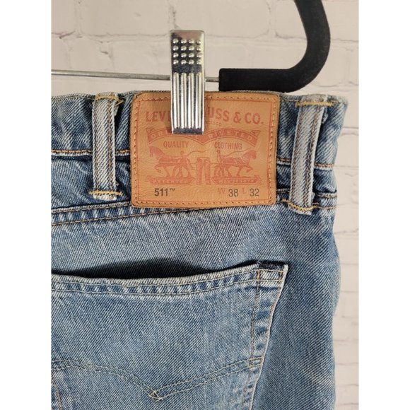 Men's Levis 511 Distressed Cut Off Jean Shorts Size 38 Made in Poland - Picture 3 of 12